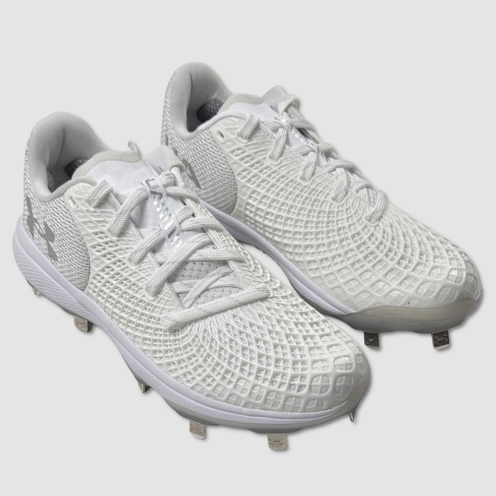 Under Armour Glyde 2.0 Metal Cleats - NEW Womens 7 Off White / White #49770-FLR